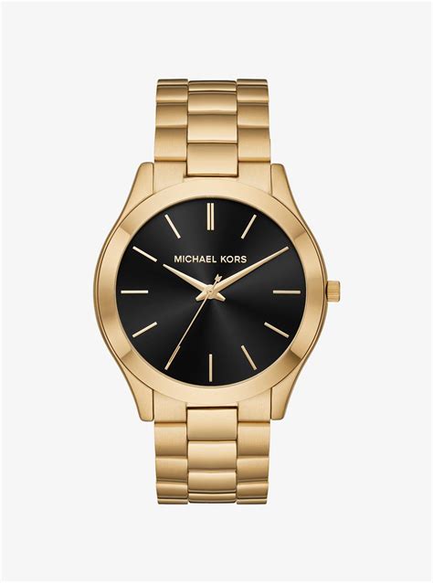 michael kors slim runway watch gold|michael kors oversized runway watch.